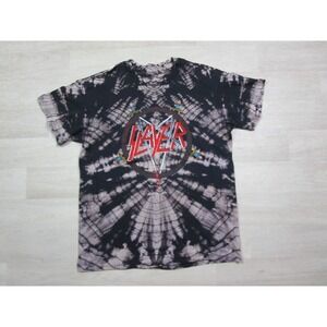 Slayer Vintage T Shirt (M/L) Tie Dye 1990 Brockum Bloody Sword Wheel Logo Metal